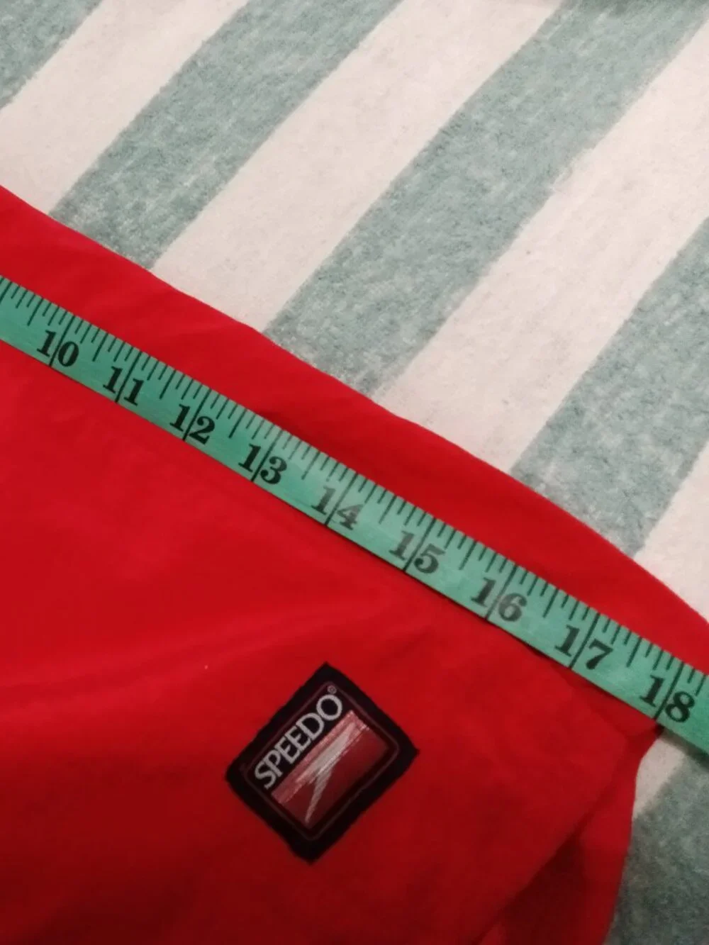 NWT VINTAGE SPEEDO SWIM TRUNKS (SHORTS) RED, SIZE LARGE.
